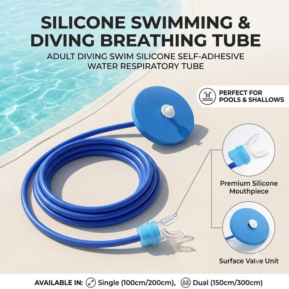 Aquatic Diving - Tube respiratoire flexible en silicone pour